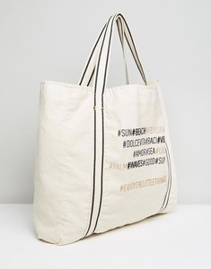 Sac fourre-tout de plage rayé en coton écologique avec poignées en corde, taille moyenne, pour femmes, idéal pour une utilisation promotionnelle élégante - Product Image 2
