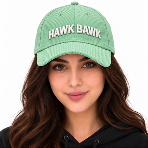 Casquette en velours côtelé unisexe personnalisée avec sangle réglable, fermeture brodée réglable et style streetwear moderne décontracté - Product Image 1