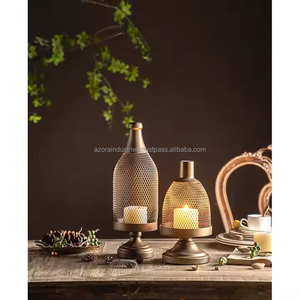 Bougeoirs de décoration intérieure en fer de style chandelier de cage à oiseaux vintage support de fleurs pour le salon - Product Image 3