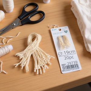 Cordoncino Ilan per etichette 19 cm 20 pz cotone naturale - Product Image 2