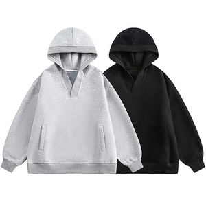 Básico de mezcla de algodón sudadera suelta con capucha para parejas fabricados por productos huzaifa Paypal Vrified - Product Image 1