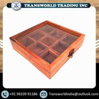 Caja de especias rectangular de madera premium con tapa para almacenamiento en la cocina, hierbas, condimentos y frutas secas
