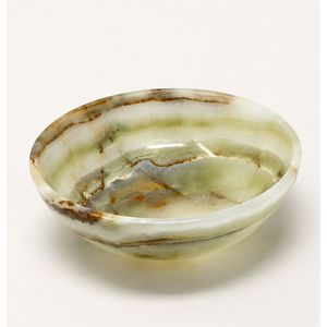 Bol en marbre onyx vert artisanal en gros, bol décoratif en pierre naturelle marbrée, centre de table pour la décoration de maisons et d'hôtels de luxe - Product Image 5