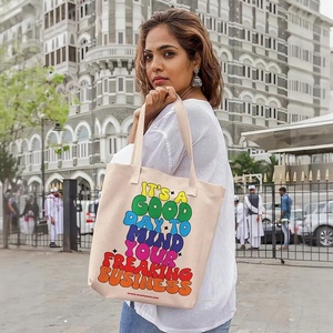 Bolsa de Mano de Lona de Algodón Grueso, Bolsa de Compras Reutilizable Ecológica con Logotipo Personalizado para Uso Promocional - Product Image 1