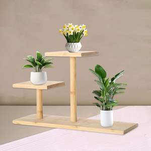 Small Tiered Wooden Plant <b>Stand</b> for Balcony Desktop Compact Multi Level Plant Holder for Home Decor - Product Image 3