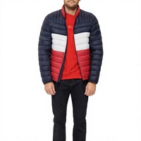 Veste matelassée unisexe coupe-vent chaude d'hiver à blocs de couleur, col montant, fermeture éclair, style décontracté urbain, vente en gros OEM