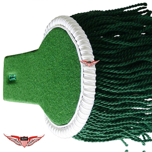 Epaulettes Trenzadas de Tela Verde Hechas a Mano de la Mejor Calidad con Ribete Blanco, Accesorios Elegantes para Prendas Ceremoniales - Product Image 2