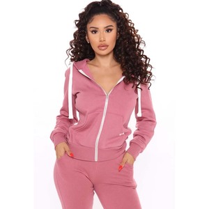 Women's <b>Black</b> Full Zip Hoodie Fleece Sweatshirt Regular Fit Solid Color Hooded <b>Long</b> <b>Sleeve</b> Autumn Wear - Product Image 5