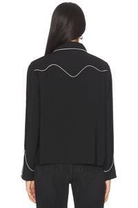 Veste Safari Oversize en Jersey de Coton Respirant pour Femme avec Broderie sur les Poches et Détail de Bordure sur les Poignets Avant/Arrière – Collection Automne - Product Image 4