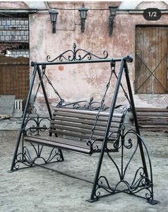 Fauteuil suspendu moderne en tissu pour l'extérieur, deux places, design panier suspendu avec coussin à séchage rapide - Product Image 2