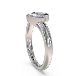Anillo Toi Moi de Plata 925 Original con Moissanita Corte Marquesa de East West para Mujer, Regalo Fino para Propuesta de Matrimonio para Novia - Product Image 5