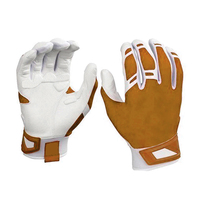 Gants de baseball en cuir, blancs et marron, antidérapants, avec fermeture auto-agrippante, pour adultes, toutes saisons
