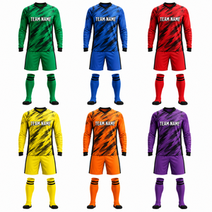 Custom Youth Goalkeeper Uniform Set Wholesale Kids Soccer Goalie Jersey Shorts <b>Socks</b> OEM ODM Manufacturer - Product Image 4