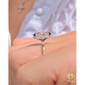 Luxury <b>Moissanite</b> Diamond 925 Silver <b>Oval</b> Center Stone <b>Ring</b> Classic <b>Engagement</b> Jewelry For Jewelry Suppliers - Product Image 2