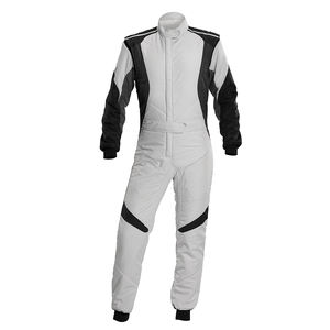 Traje de Carreras de Karts Personalizado, Color Blanco y Negro, Cuello Alto, Manga Larga, Transpirable, Resistente al Viento, Talla Grande, Unisex - Product Image 1