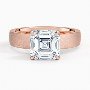 Bague solitaire élégante en or jaune 14 carats avec finition satinée, luxe intemporel et finition satinée de qualité supérieure - Product Image 5
