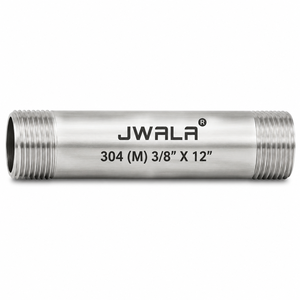 Raccord de tuyauterie robuste en acier inoxydable 304 de 3/8 pouce, connecteur mâle fileté de 12 pouces de long, fabriqué pour la plomberie - Product Image 1