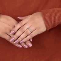 Cincin Emas 10K Desain Modern Berkualitas Standar untuk Wanita, Perhiasan Pertunangan dengan Harga Grosir dari India