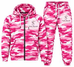Style Threads <b>Camouflage</b> <b>Tracksuit</b> Set Full Sleeve Zipper Hooded Casual Wear for Adults with Custom Logo - Product Image 5