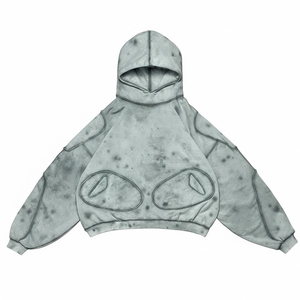 Sweat à capuche oversize personnalisé effet délavé tendance, tissu de qualité supérieure, vente en gros, pour un look décontracté ou streetwear, unisexe - Product Image 1