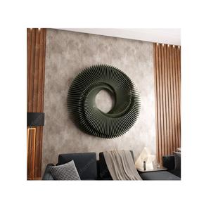 Décoration murale paramétrique Art Déco ronde en bois découpée au laser CNC avec fonction de suspension pour anniversaire et maison - Product Image 1