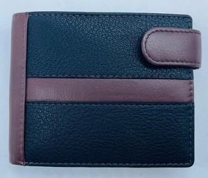 WRIZA Étui à notes en cuir pleine fleur, court, horizontal, bicolore marron et noir, de qualité supérieure, fabriqué à la main, profil mince, durable - Product Image 1