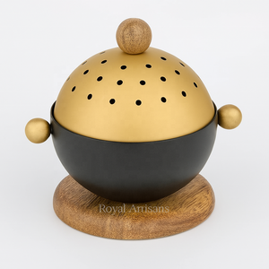 เตาเผาบัคฮูร์อะคริลิคแบบดั้งเดิม ROYAL ARTISANS ที่วางธูปสไตล์อาหรับ 100% ธรรมชาติ สำหรับใช้กับเครื่องหอมในมัสยิดและบ้าน - Product Image 5