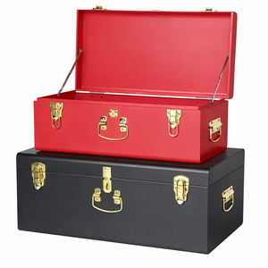 Baúl metálico de lujo de colores, caja de almacenamiento de diseño, baúl de almacenamiento de calidad de exportación, baúl de almacenamiento de estilo vintage - Product Image 1