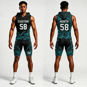 7v7 Football Lightning Gear Purple Sublimation Sleeveless Hoodie Compression <b>Shorts</b> Durable <b>Technical</b> Sports Set - Product Image 5