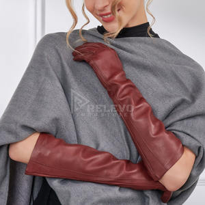 Gants longs en fourrure pour femmes, élégants accessoires de mode d'hiver, faible MOQ - Product Image 5