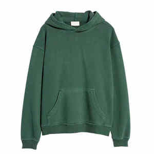 เสื้อฮู้ดดี้โอเวอร์ไซส์สีเขียวป่าสำหรับผู้ชาย สไตล์วินเทจ ลุคสบายๆ แขนยาว สตรีทแวร์ - Product Image 2