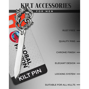 Épingle à kilt décorative traditionnelle en métal chromé antique, motif épée de thistle et peltre, qualité supérieure, pour tenue tartan, vente en gros usine 2026 - Product Image 5