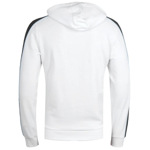 Custom Mens Color Block Hoodie <b>Light</b> Grey Dark Charcoal Contrast Curved Wave Panel Slim Fit Fleece Pullover Sweatshirt Bulk - Product Image 4