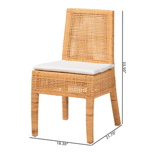 Wholesale <b>Natural</b> Rattan <b>Chair</b> Modern Handwoven Cane Backrest Side <b>Chair</b> Wooden Frame Accent <b>Chair</b> For <b>Dining</b> Room Hotels - Product Image 2
