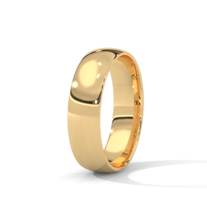 Anillo de banda chapado en oro, anillo de boda liso con cúpula, joyería de regalo - Product Image 2