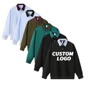 Sweat-shirt et polo à manches longues surdimensionnés en coton et polyester assortis, 320 g/m², pour hommes - Product Image 1