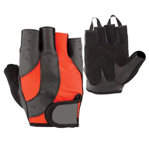 Guantes de Gimnasio Antideslizantes de Piel de Vacuno de Medio Dedo para Unisex, Colores Personalizados - Gris y Rojo, Precio al por Mayor, Uso en Fitness, Fabricante OEM - Product Image 6
