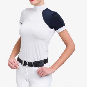 Camisetas de Polo Ecuestres Personalizadas de Fábrica, Tops para Mujer, Camiseta de Manga Corta para Competición de Equitación, Camiseta para Espectáculos Ecuestres para Damas - Product Image 3