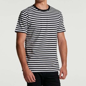 เสื้อยืดลายทางผู้ชายแฟชั่น ทันสมัย สวมใส่สบาย ทนทาน เหมาะสำหรับใส่ลำลองและใส่ทุกวัน ผ้าฝ้าย 100% เสื้อผู้ชายไซส์ใหญ่ - Product Image 3