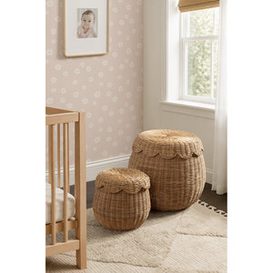 Panier de rangement en rotin avec couvercle, tissé à la main, rond, organisateur, panier à linge et à jouets en osier naturel, durable, vente en gros, fournisseurs B2B - Product Image 4