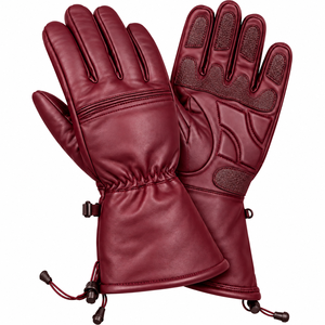 CHAMPS GEARS Men's <b>Black</b> <b>Leather</b> Winter Motorcycle Driving <b>Gloves</b> Thermal Windproof Touchscreen Eco-Friendly Breathable Outdoor - Product Image 4