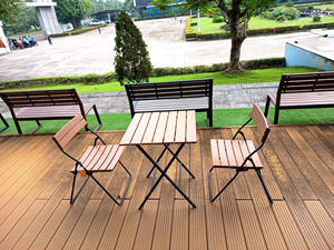 Chaise de jardin pliante d'extérieur avec structure métallique, assise à lattes, écologique, durable, imperméable, facile à déplacer, portable, pour patio et salon de jardin - Product Image 6
