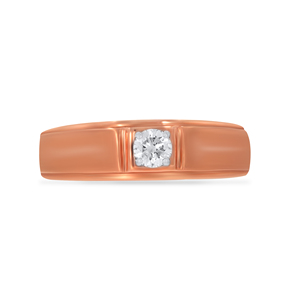Superior Shine <b>Men</b> Solitaire <b>Ring</b> Luxury Rose Gold Plated <b>Men's</b> Solitaire Diamond <b>Ring</b> Classic Polished Wide Band Engagement - Product Image 3