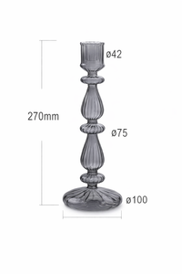 Ensemble de porte-bougies coniques en verre borosilicate côtelé de style nordique, fait main, décoration de Noël et de Pâques pour la maison, haute qualité, résistant à la chaleur - Product Image 2