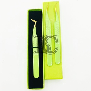 Pince à épiler professionnelle de haute qualité pour extensions de cils, pointue, en acier inoxydable durable, anti-magnétique, avec manche confortable, pour cils en vison - Product Image 1