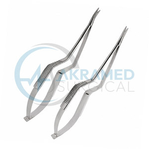 High Quality 2 Pcs Yasargil Micro Scissors 7.5 Inch Stainless Steel Straight Upward Curved <b>Neurosurgery</b> <b>Instruments</b> - Product Image 2