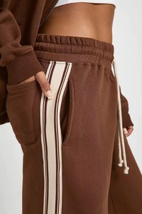 Pantalon de sport décontracté personnalisé pour femme, grande taille, respirant, élastique, en molleton de coton de haute qualité, coupe large - Product Image 3