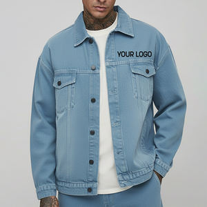 Service OEM, veste en jean vintage imperméable de haute qualité pour hommes, logo personnalisé sur le devant, couleur et impression de logo personnalisées, utilisation en extérieur - Product Image 4