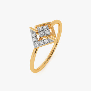 Anillo de diamantes redondos de oro para mujer, joyería minimalista de compromiso, diamantes cultivados en laboratorio, en oro de 10K, 14K, 18K, plata 925, 935 - Product Image 3