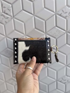 New Hand Tooled Carving Western Hair on Cowhide Leather <b>Small</b> Wristlet Coin <b>Purse</b> Multi Uses Mini Wallet for <b>Women</b> Western Gifts - Product Image 4